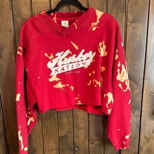 Adidas Red and Orange Bleached Sweatshirt
